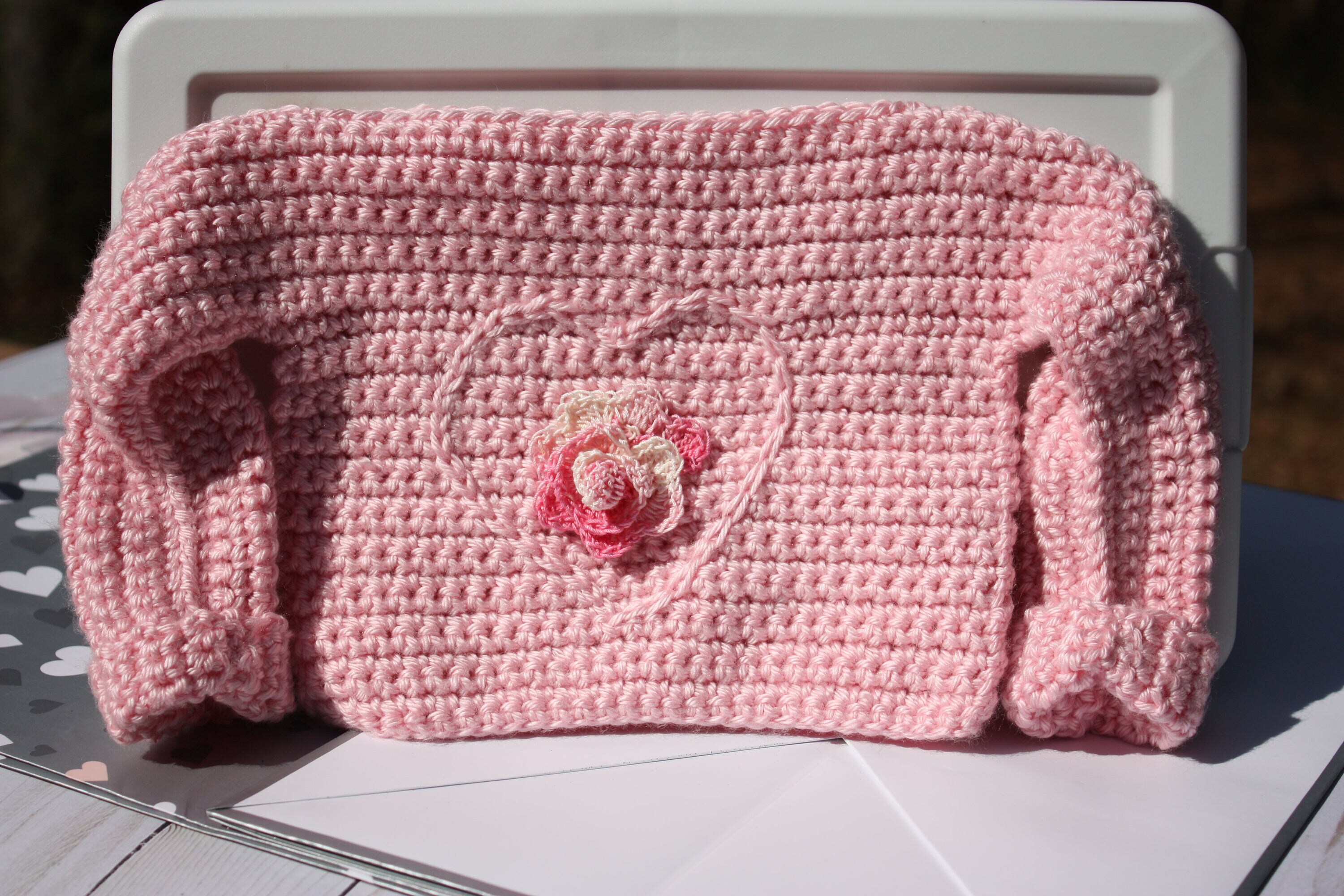 Crochet Pink Baby Sweater Baby Girl Sweater Heart Baby Sweater Flower