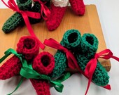 Crochet Christmas Preemie Baby Booties