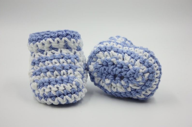 100% Cotton Booties For Newborn Baby In Sky Blue Color