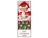 Christmas Baby Photo Bookmark - Christmas Baby Announcement - Unique Bookmarks - Laminated Bookmark - Personalized Bookmarks - Baby Keepsake