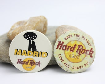Hard Rock Cafe Button Pins - Hard Rock Madrid - Save the Planet Hard Rock