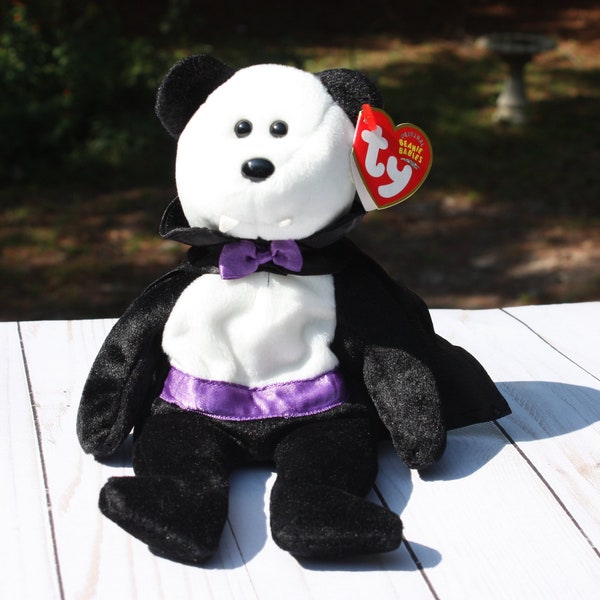 Count Dracula Beanie Baby - Ty Halloween Toy - Vampire Bear