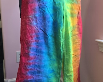 Rainbow Flower Tie-Dye Youth Pants