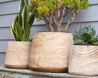 Modern Natural Timber Indoor Plant Tub Pot Planter