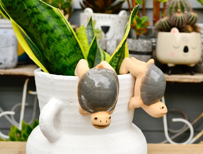 Handmade Ceramic Pot Planter Pals Ceramic Pot Hanging Animals Etsy