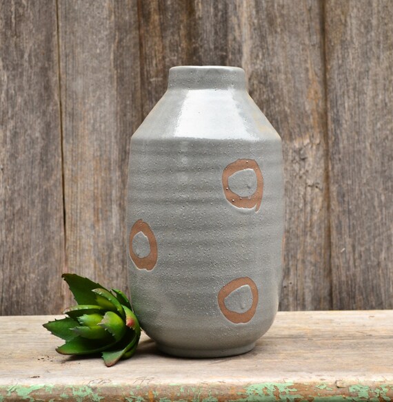 Amalfi Hand Glazed Grey Or Pink Pottery Vase Etsy