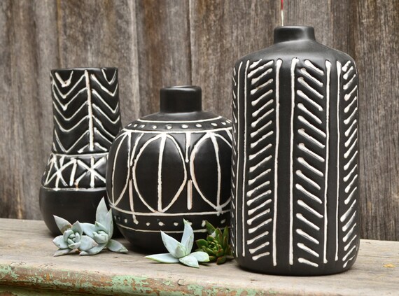 Amalfi Handmade Matte Monochrome Pottery Vase Etsy