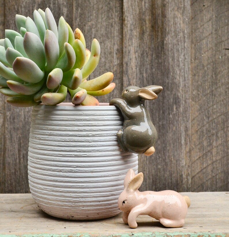 Handmade Ceramic Pot Planter Pals Ceramic Pot Hanging Animals Etsy