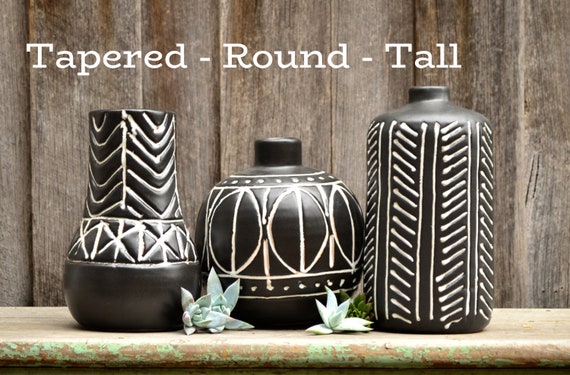 Amalfi Handmade Matte Monochrome Pottery Vase Etsy