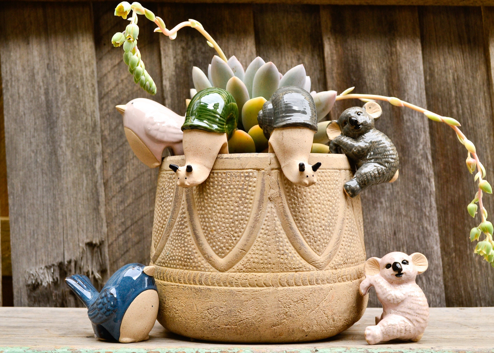Handmade Ceramic Pot Planter Pals Ceramic Pot Hanging Animals Etsy