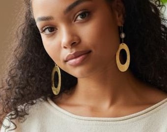 Elegant Freshwater Pearl Dangle Earrings | Gold-Tone Brass with French Ear Hooks
