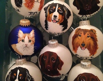 Dog ornament, cat ornament, dog ornaments, cat lover gift, dog lover gift, dog portrait, cat port