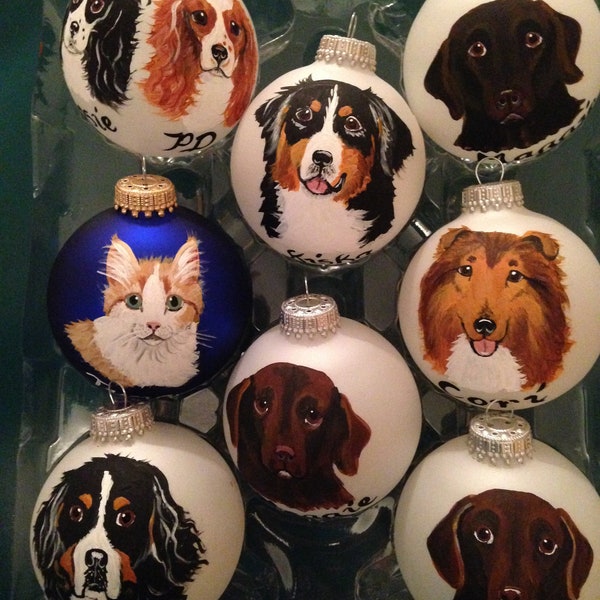 Dog ornament, cat ornament, dog ornaments, cat lover gift, dog lover gift, dog portrait, cat port