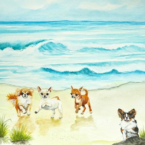 Chihuahua Art, Chihuahua Beach  Print, Chihuahua print, fun chihuahua art, Chihuahua beach, chihuahua painting, Chihuahua lover gift