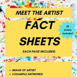 ONTMOET DE KUNSTENAAR - Factsheets beroemde artiesten