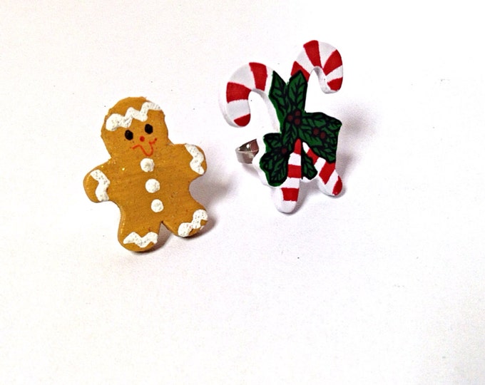 Gingerbread Man Ring Peppermint Ring Candy Cane Ring Etsy