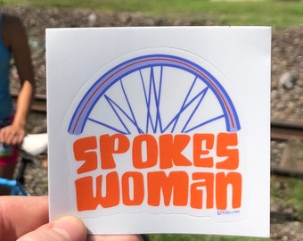 bicycle pun women mountain biking road cyclist sticker