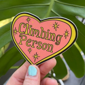 Klimmen persoon klimmen boulderen sticker cadeau