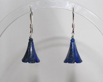 Lapis Lazuli Dangle Earrings and Sterling Silver Ear Wires