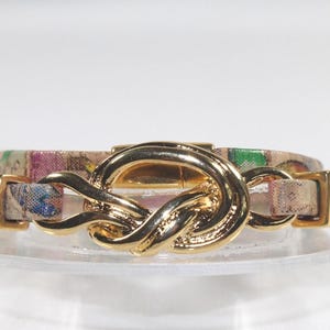 Bright Colored Cork Wrap Bracelet with Gold Twisted Knot Connector