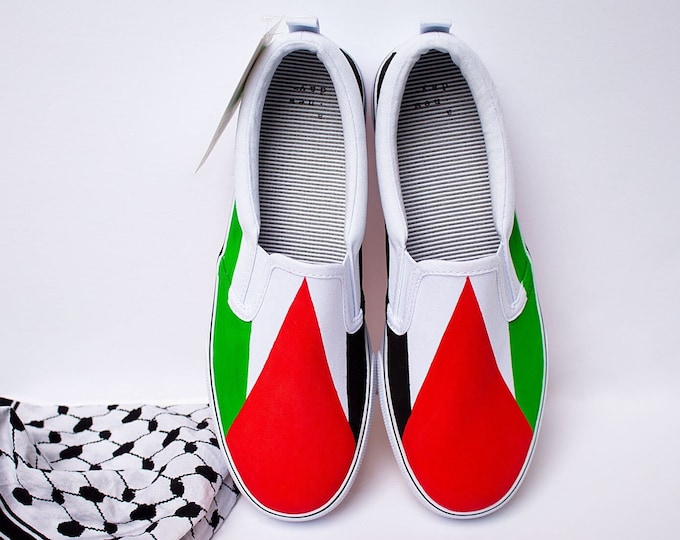 Palestine Flag Men's High Top Canvas Shoes, Sustainably Made & Ethically Produced