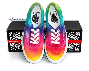 Rainbow Vans | Etsy