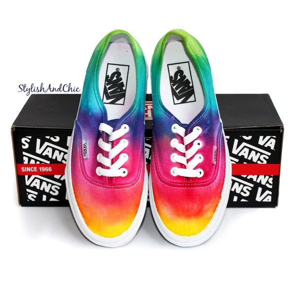 Vans arc-en-ciel tie-dye (Homme/Femme unisexe)