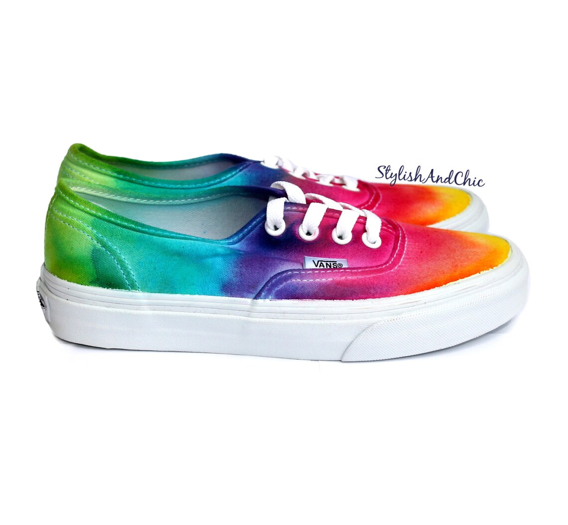 Tie Dye Rainbow Vans | Etsy