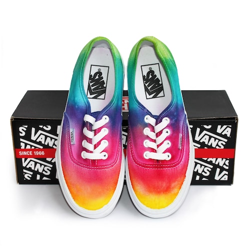 【関税込】VANS Rainbow Tie Dye Slip-On カスタム ユニセックス 口コミ・レビュー｜【関税込】VANS Rainbow Tie Dye Slip-On