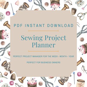 Sewing Project Planner| Digitally Editable  | Journal | Digital Download | PDF