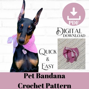 DIY Crochet Pattern | Dog Bandana | Kitty Cat Bandana | Scarf | Neck Wrap | Instructions | Instant PDF Download