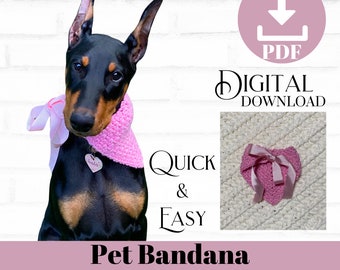 DIY Crochet Pet Bandana Pattern | Easy Neck Scarf (Instant PDF Download)