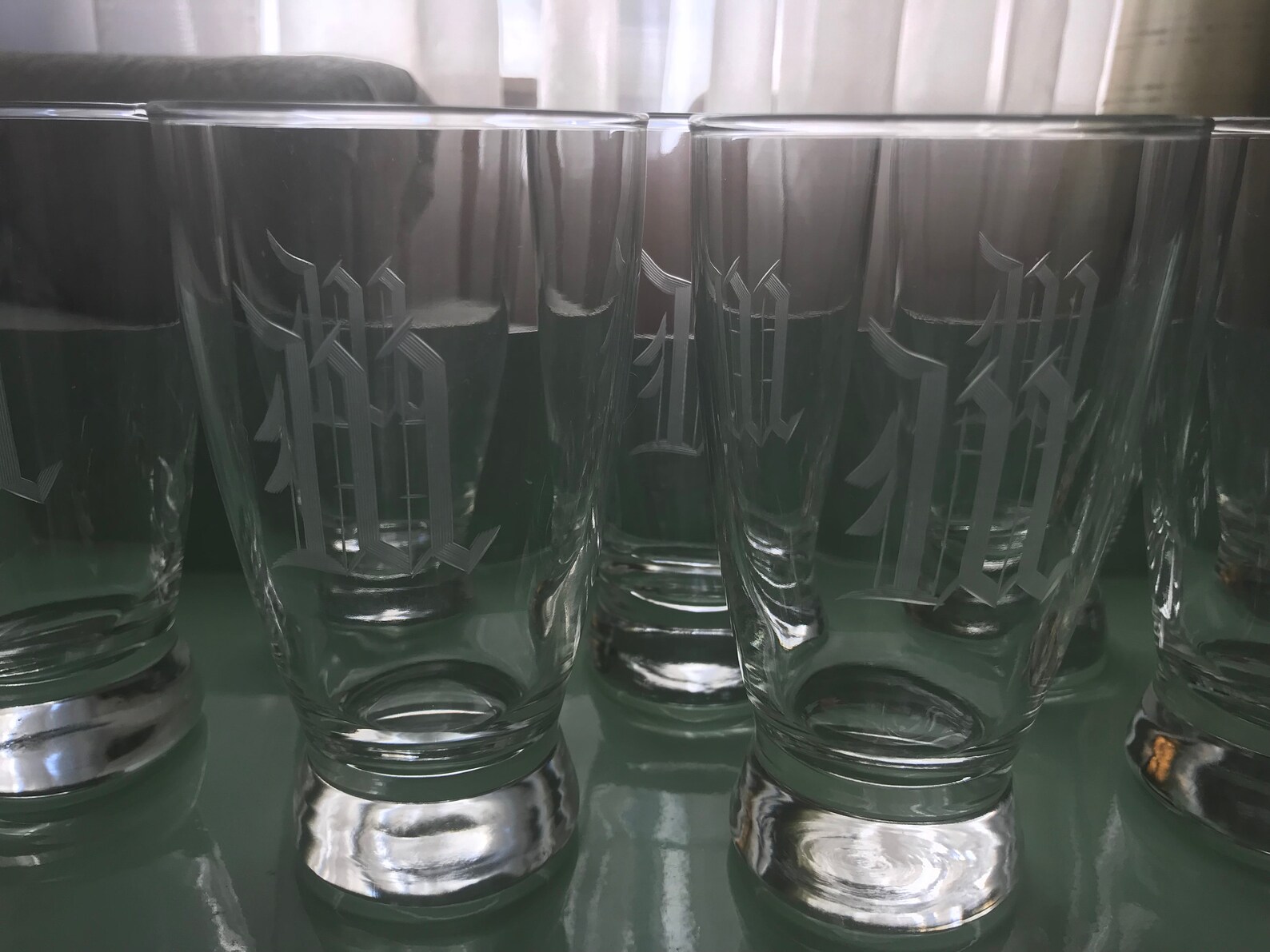 Vintage Monogrammed Highball Glasses Etsy