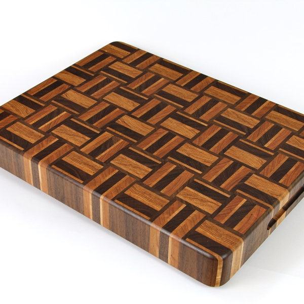 Endgrain Basket Weave Cutting Board Etsy