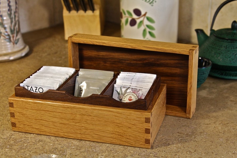 Tea Bag Organizer / Tea Bag Storage / Wood Tea Box Etsy