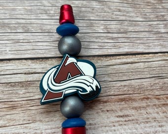 Penna con perline del Colorado Hockey / Accessorio per tifosi di hockey blu bordeaux