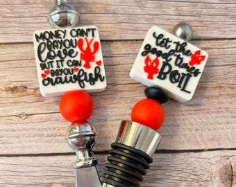 Crawfish Boil Wine Stopper Bottle Opener | Cajun Bar Accessory, Seafood Lover Gift