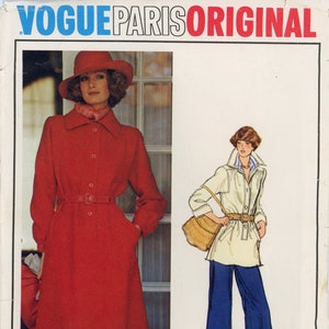 70s Vogue Paris Original 1205 Givenchy Misses' Dress or Top and Pants Sewing Pattern UNCUT