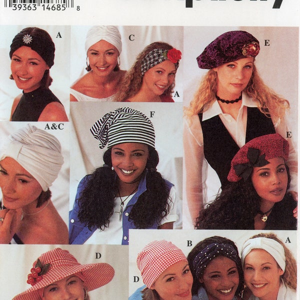 90s Simplicity 8699 Misses' Hats in Ten Styles Sewing Pattern UNCUT