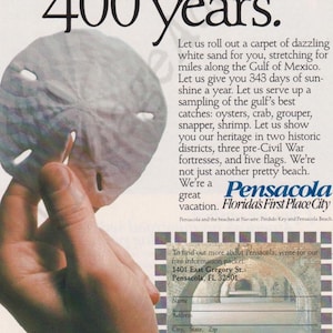 PENSACOLA FLORIDA Original 1987 Vintage Color Print Advertisements / Different Styles / Travel & Tourism Home Decor / Magazine Wall Art