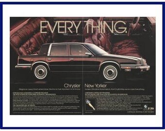 1986 CHRYSLER Fifth Avenue Vintage Original Print AD Black car photo canada fr