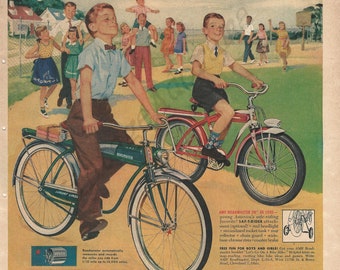 AMF ROADMASTER CHILDREN S Bicycles Original 1953 Vintage Extra Large Print Advertisement leading the Parade in Back to school Safety Etsy
