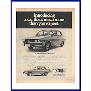 RENAULT 12 AUTOMOBILE Original 1971 Vintage Extra Large Print Anúncio &quot;Apresentando um carro que é muito mais do que você espera.&quot;
