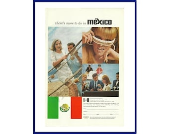 MEXICO Original 1967 Vintage Color Print Advertisement - "There's More To Do In Mexico"