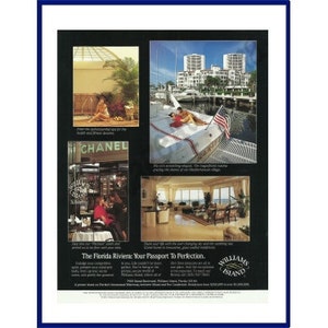 WILLIAMS ISLAND, FLORIDA Original 1994 Vintage Color Print Anuncio - &quot;La Riviera de Florida: Su pasaporte a la perfección.&quot;