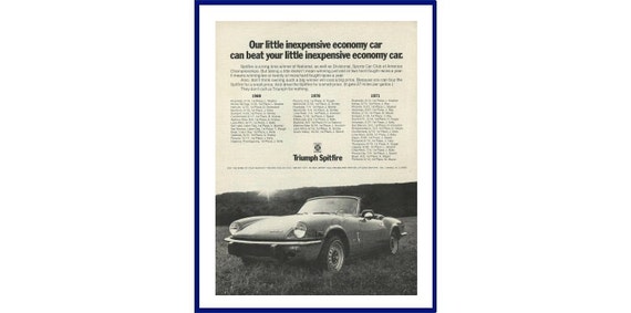 Vintage 1972 Triumph GT-6 Print Ad