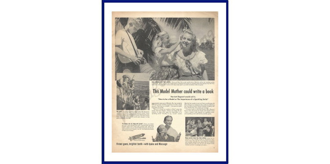 IPANA TOOTHPASTE Original 1947 Vintage Extra Large Print Etsy