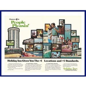 HOLIDAY INN Hotels / Motels Original 1979 Vintage Color Print Advertisement &quot;Holiday Inn Gives You The #1 Locations and #1 Standards&quot;