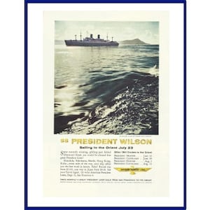 AMERICAN PRESIDENT Lines Original 1961 Vintage Color Print ...