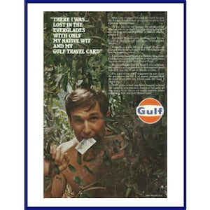 EVERGLADES FLORIDA Adventure Story / Cartão de viagem do Golfo Original 1969 com impressão colorida vintage - "Lá eu estava..."